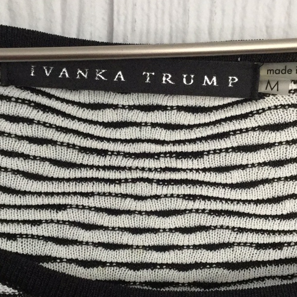 Ivanka Trump Black & White Fitted Knit Dress - Picture 6 of 7